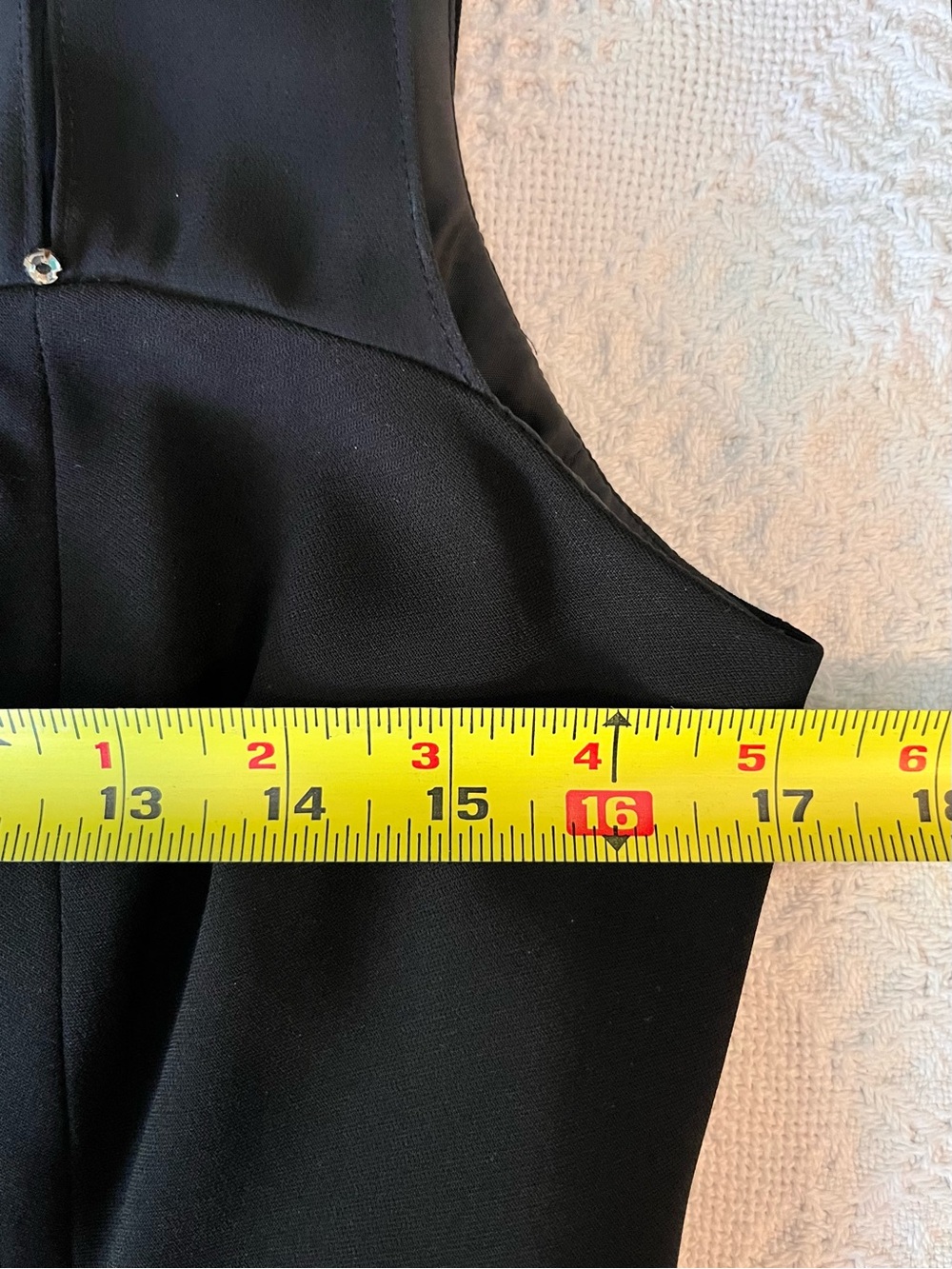 Evan Picone Black Cocktail Dress with Sheer Diamond-Accent Yoke - Picture 4 of 7